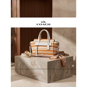 Coach Bleecker Embossed Woven Leather Riley Carryall